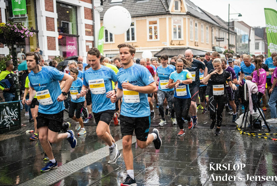 Det rigges for løpefest i Kristiansand – Sommerløpet går på lørdag Litt regn hindret ikke at Sommerløpet ble en flott løpsfest. (Alle foto: Anders Jensen / Sommerløpet)