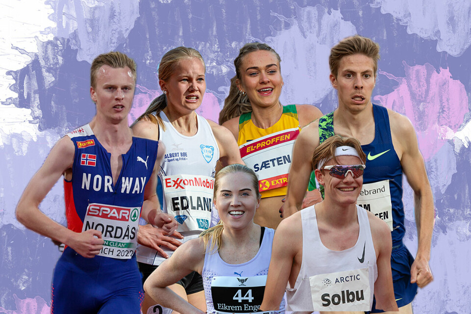 Narve Gilje Nordås, Malin Edland, Amalie Sæten, Per Svela, Kristine Eikrem Engeset og Ole Jakob Solbu er noen av favorittene til NM Friidrett innendørs i helgen. (Foto: Kondis) Narve Gilje Nordås, Malin Edland, Amalie Sæten, Per Svela, Kristine Eikrem Engeset og Ole Jakob Solbu er noen av favorittene til NM Friidrett innendørs i helgen. (Foto: Kondis)
