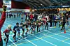 Fra starten for det aller første av hele 28 heat på 600 m i 18 forskjellige aldersklasser i Stangehallen lørdag. (Arrangørfoto)