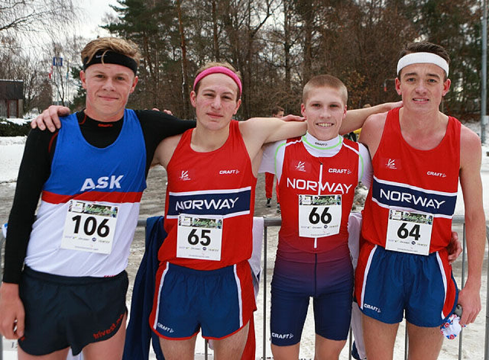 Nordisk: Stian Ø Aarvik og Simen H Haugen nr. 2 og 3 i juniorklassen Junior_menn_fire_med_norske_farger_AZ3T3848.jpg