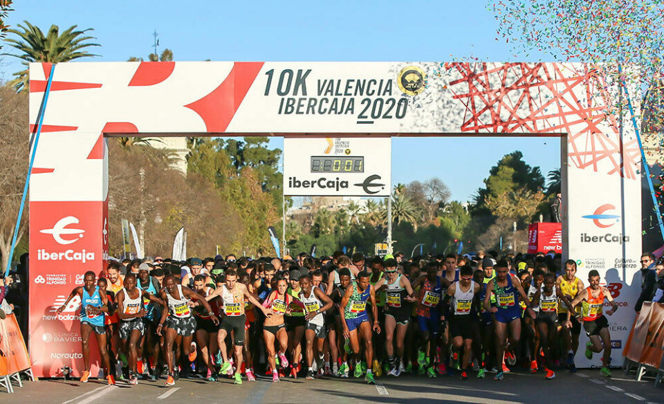 Fra starten på rekordraske 10K Valencia Ibercaja. (Arrangørfoto) Fra starten på rekordraske 10K Valencia Ibercaja. (Arrangørfoto)