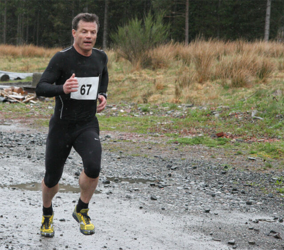 Lett regn over Hordnesskogen Rundt.