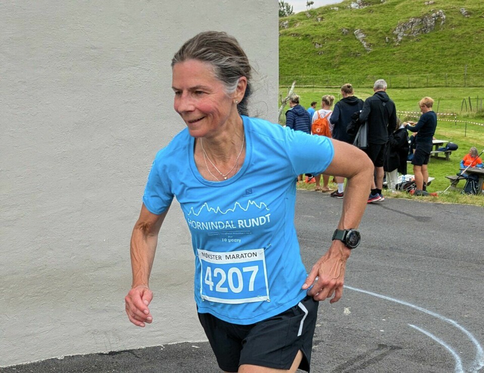 God stemning under Møkster Maraton Birte Hellen ble beste dame på halvmaraton under Møkster Maraton 2024