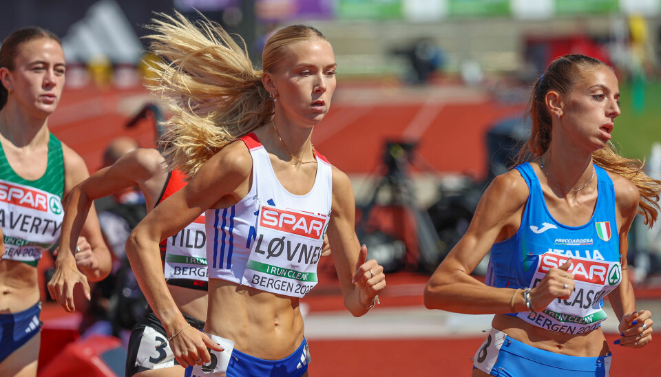 Anne Gine Løvnes da hun sikret seg finalebillett på 1500 m under U23-EM i Bergen tidligere i sommer.