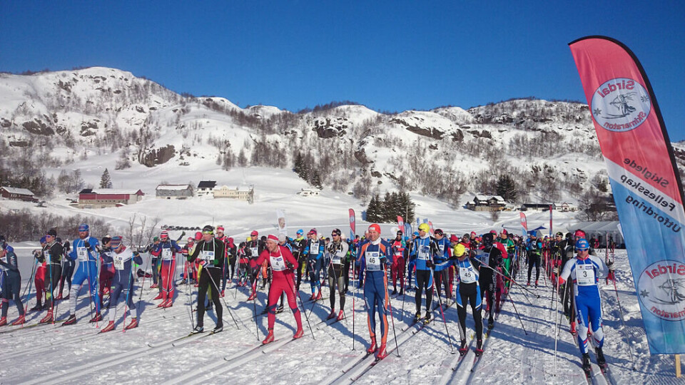 Sirdal Skimaraton, startsletten. Foto: Arrangør Sirdal Skimaraton, startsletten. Foto: Arrangør