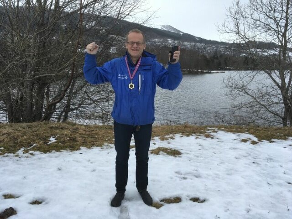 Anders Skar og Agnieszka Papierska raskest rundt Rotevatnet Inge Asbjorn Haugen - medalje 15 løp.jpg