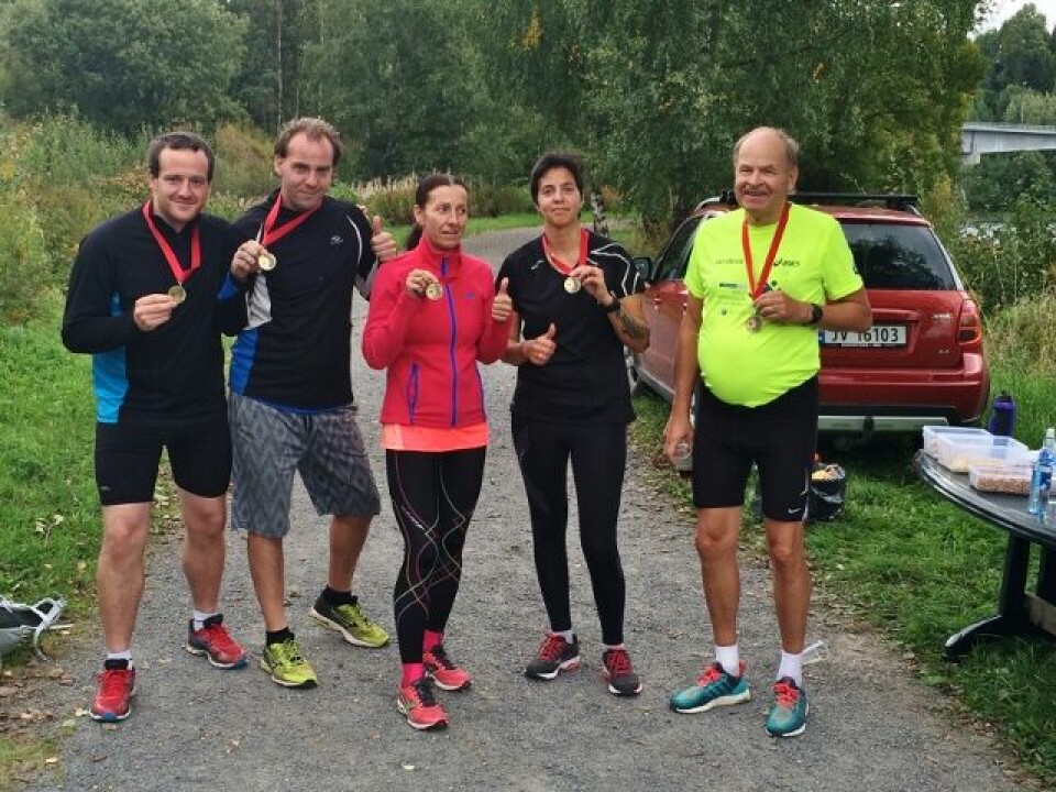 Titina og andre deltagere i det første Cannonball maraton på Jevnaker. Titina og andre deltagere i det første Cannonball maraton på Jevnaker.