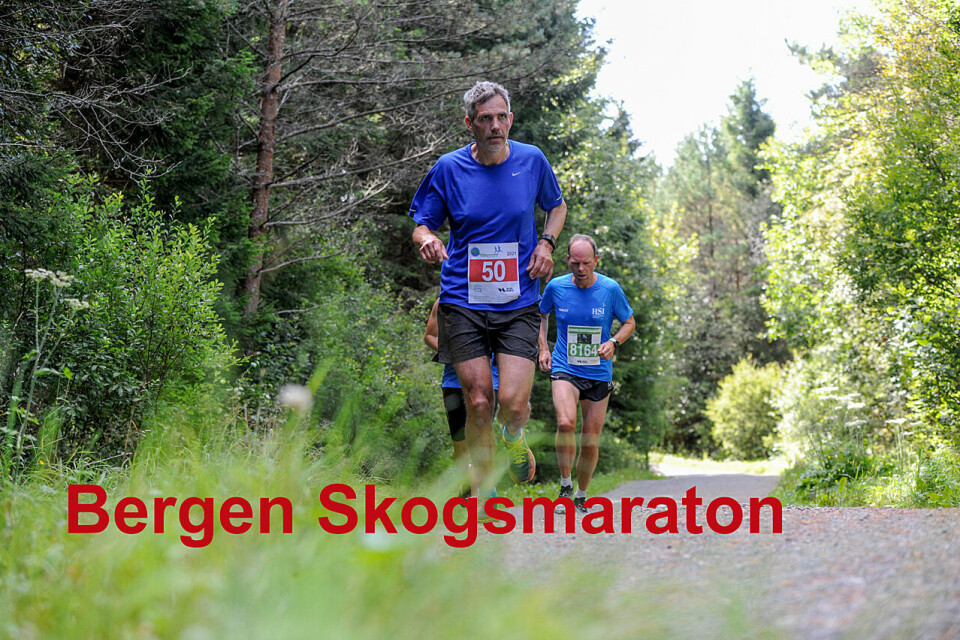 Bergen Skogsmaraton går i de kuperte grusveiene i Hordnesskogen. (Foto: Arne Dag Myking) Bergen Skogsmaraton går i de kuperte grusveiene i Hordnesskogen. (Foto: Arne Dag Myking)