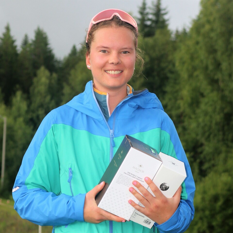 Magnus Torp Antonsen foran Johannes Thingnes Bø i Kongsvinger Maraton Karen Marie Håkonsen.JPG