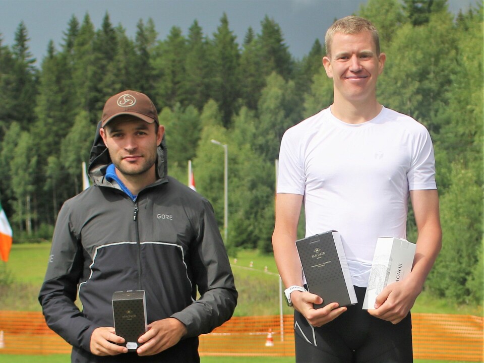 Magnus Torp Antonsen foran Johannes Thingnes Bø i Kongsvinger Maraton Hanrik Nilsson og Jarle Marvik.jpg