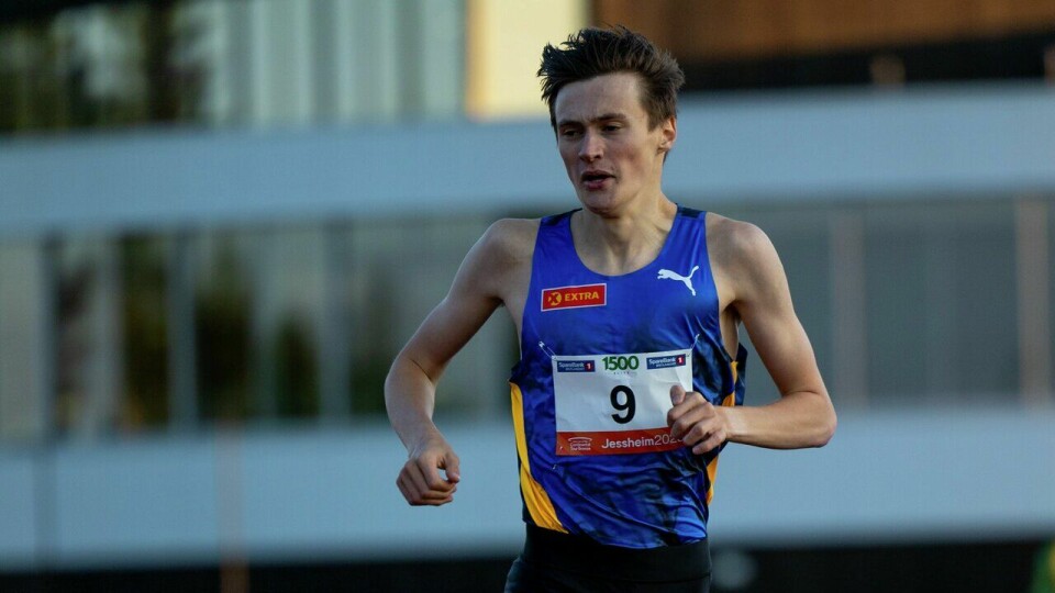 NM friidrett avsluttes i dag: Hvem vinner 1500 m og 10000 m? Magnus Tuv Myhre under 1500 meter Elite på Jessheim