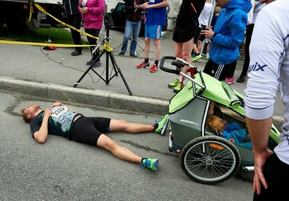 Namsosløpet doblet deltakelsen. Sondre Moen godt fornøyd Slaatt_ut_med_barnevogn_Foto_Bjoern_Tore_Ness_640x443.jpg