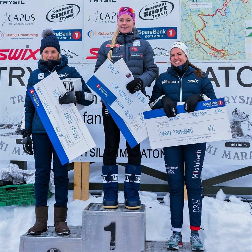 Emilie Kongsten rekordrask i Trysil Skimaraton Pallen_kvinner.jpg