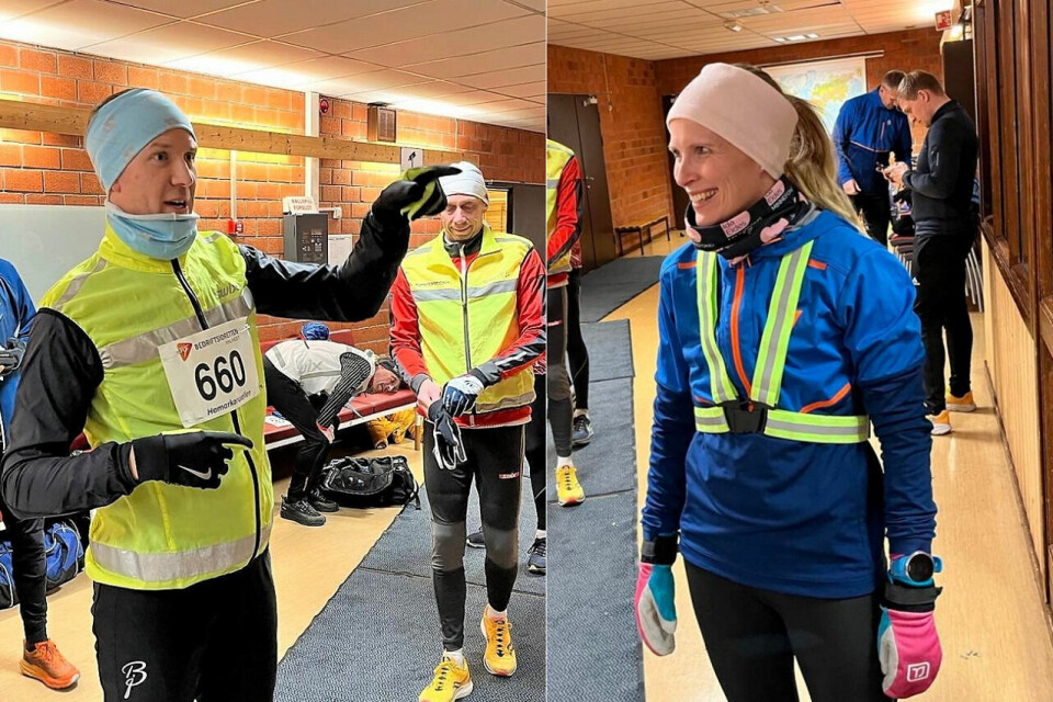 Vinnerne Henning Mortensen og Ida Gjermundshaug Pedersen gjør seg klare til kveldens løp. (Foto: Esther Innselset) Vinnerne Henning Mortensen og Ida Gjermundshaug Pedersen gjør seg klare til kveldens løp. (Foto: Esther Innselset)