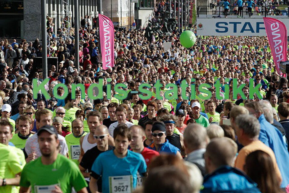 35000 løp i 91 norske halvmaraton i fjor - Oslo og Bergen city størst Kondis_statistikk_logo_groenn2-640