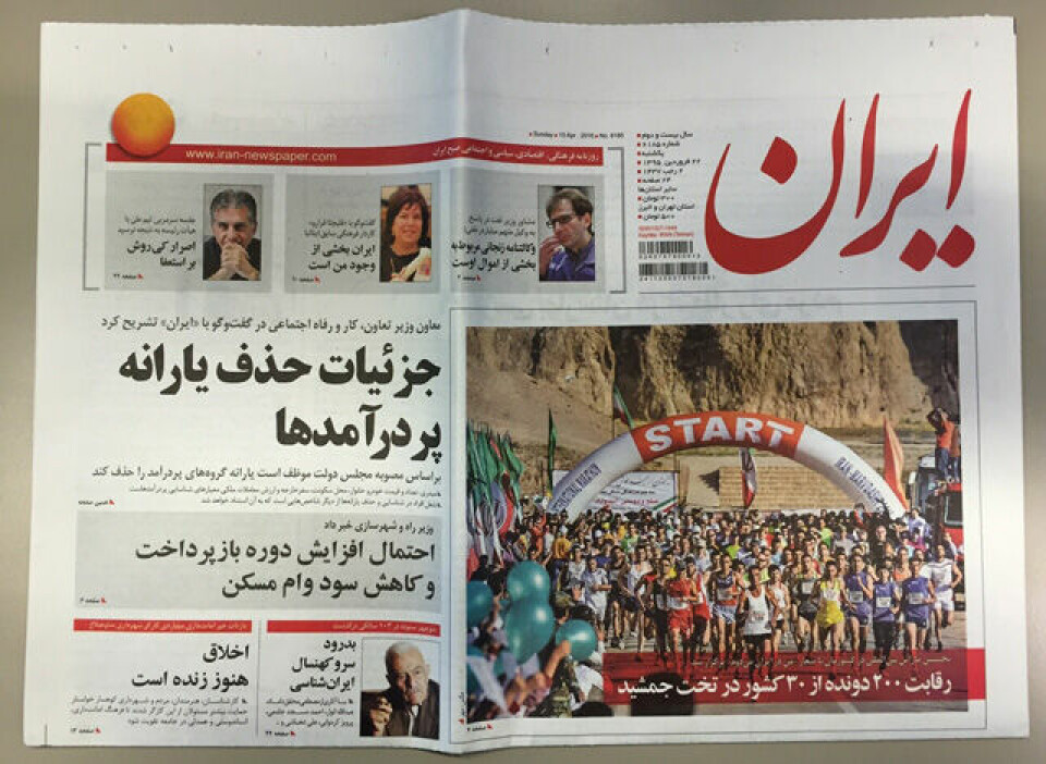 To norske løp Iran Marathon, som kun var åpent for menn Iran_marathon_avis.jpg
