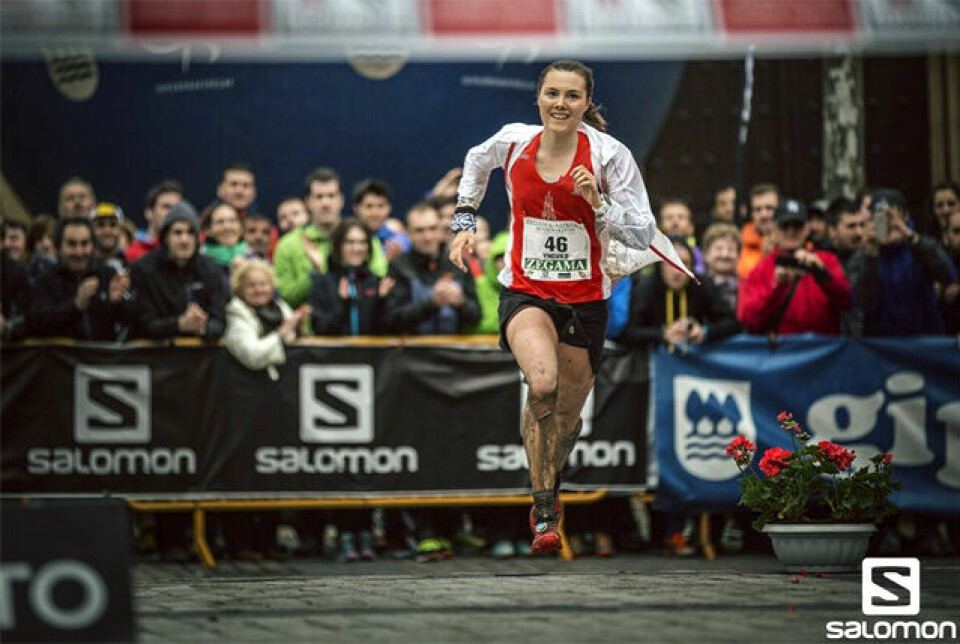 Yngvild Kaspersen kunne løpe i mål som vinner av det tøffe terrengløpet Zegama Aizkorri. (Foto: Jordi Saragossa / Salomon) Yngvild Kaspersen kunne løpe i mål som vinner av det tøffe terrengløpet Zegama Aizkorri. (Foto: Jordi Saragossa / Salomon)