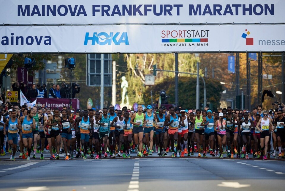 Fra starten i Frankfurt Maraton i fjor. (Foto: Arrangøren) Fra starten i Frankfurt Maraton i fjor. (Foto: Arrangøren)