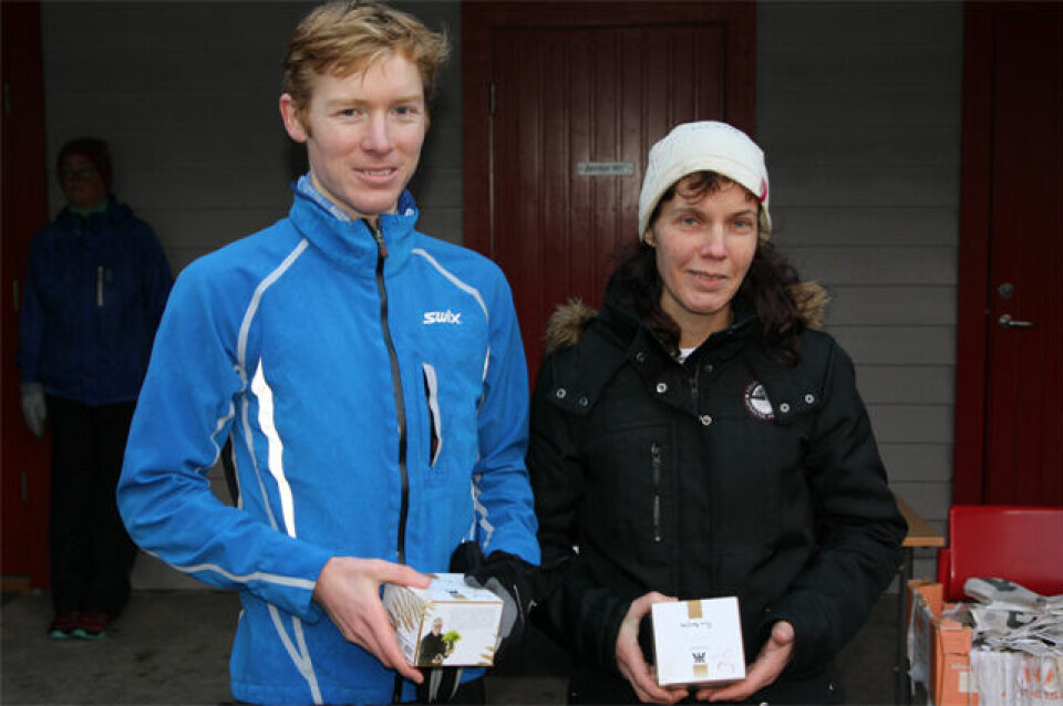 Halfdan Emil Færø og Grethe Jørgensen med bestemannspremiene Halfdan Emil Færø og Grethe Jørgensen med bestemannspremiene