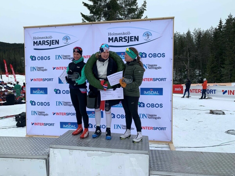 Simen Østensen og Sofia Johansson vant Holmenkollmarsjen Topp_3_kvinner_43km.jpg
