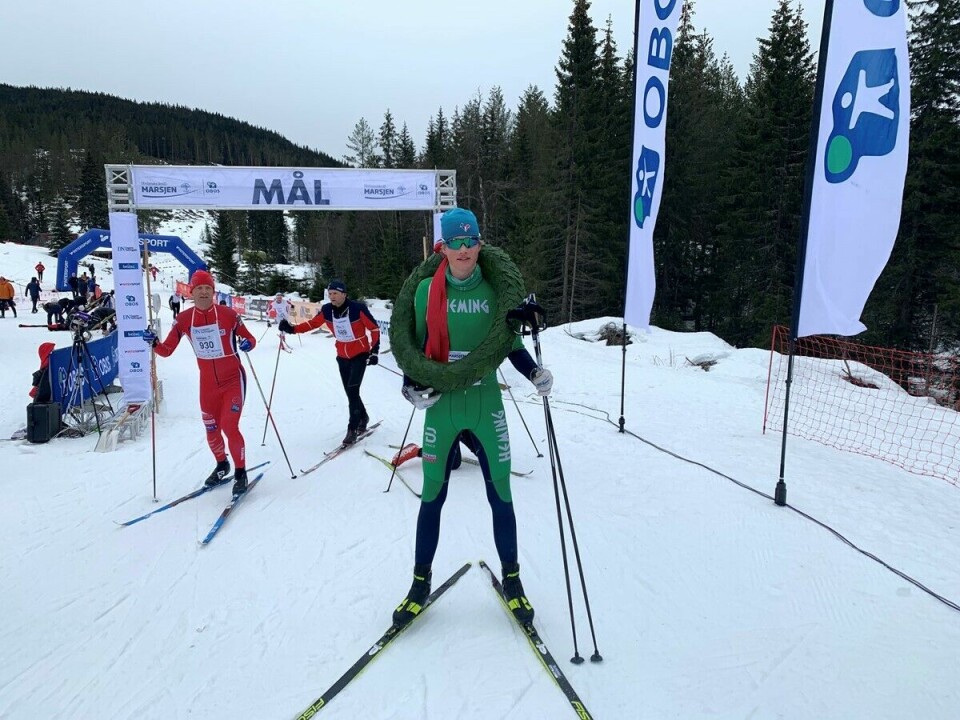Simen Østensen og Sofia Johansson vant Holmenkollmarsjen Halfdan_Baumann.jpg