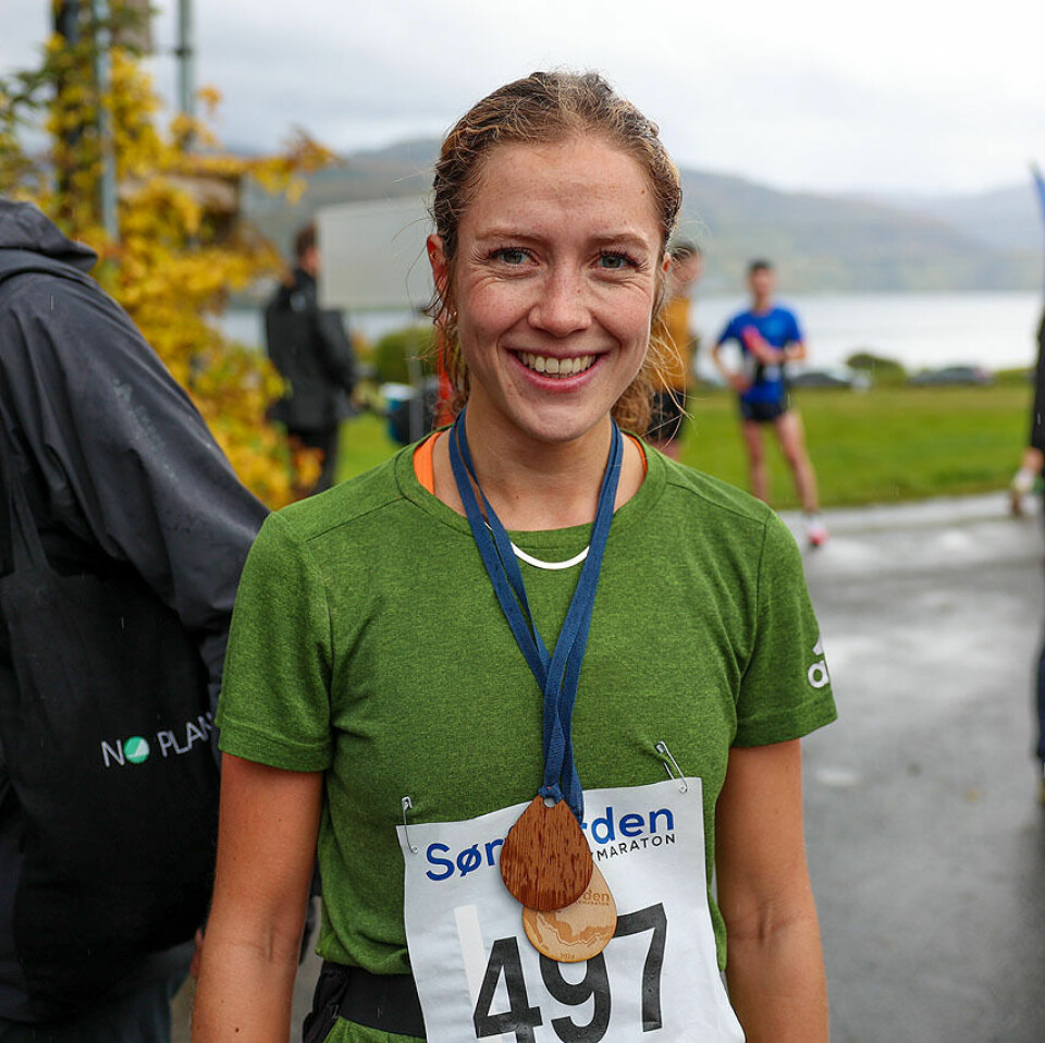 Lina Rivedal og Trygve Feidje Mjelde vant Sørfjorden halvmaraton 1U9A2556.jpg