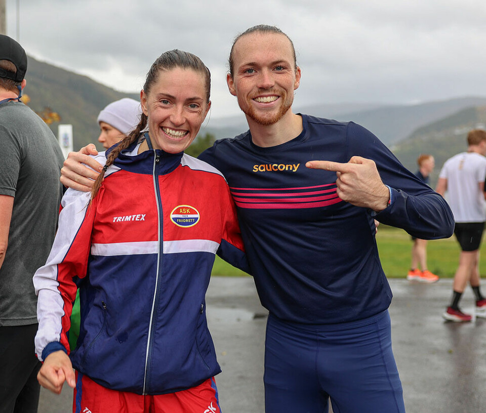 Lina Rivedal og Trygve Feidje Mjelde vant Sørfjorden halvmaraton 1U9A2572.jpg