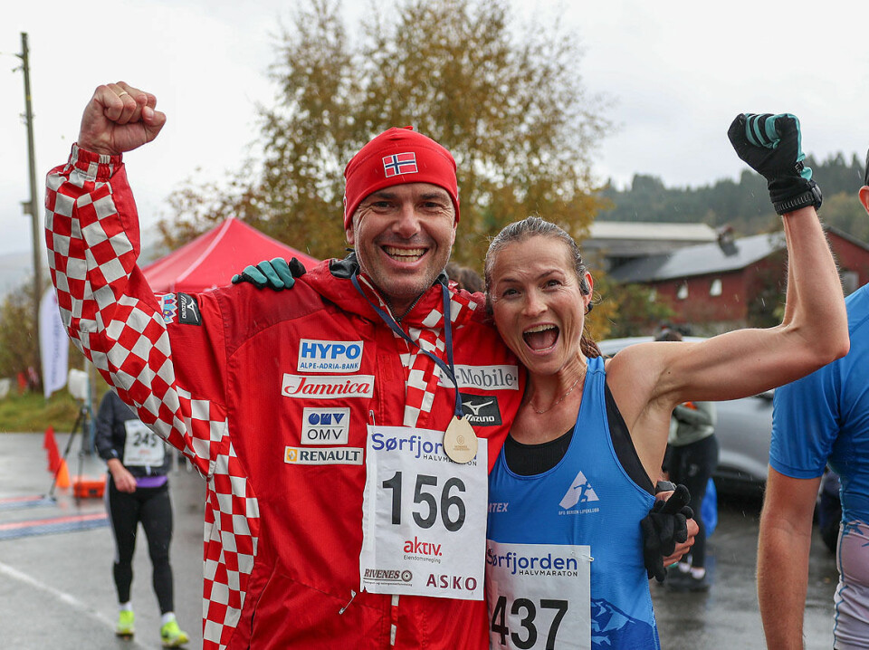 Lina Rivedal og Trygve Feidje Mjelde vant Sørfjorden halvmaraton 1U9A2563.jpg
