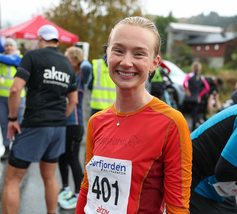 Lina Rivedal og Trygve Feidje Mjelde vant Sørfjorden halvmaraton 1U9A2575.jpg