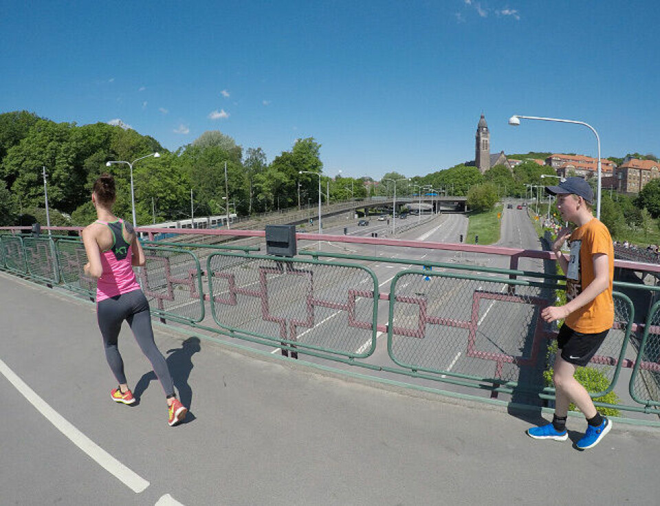 Trippel norsk i 15-årsklassen i CityVarvet i Göteborg cityvarvet-underveis-G0250736.jpg