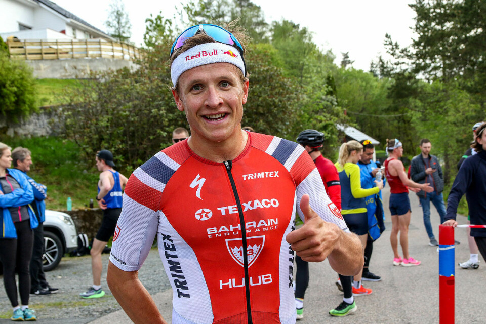 Kristian Blummenfelt var godt fornøyd med å vinne 5km på 13:51. (Foto: Arne Dag Myking) Kristian Blummenfelt var godt fornøyd med å vinne 5km på 13:51. (Foto: Arne Dag Myking)