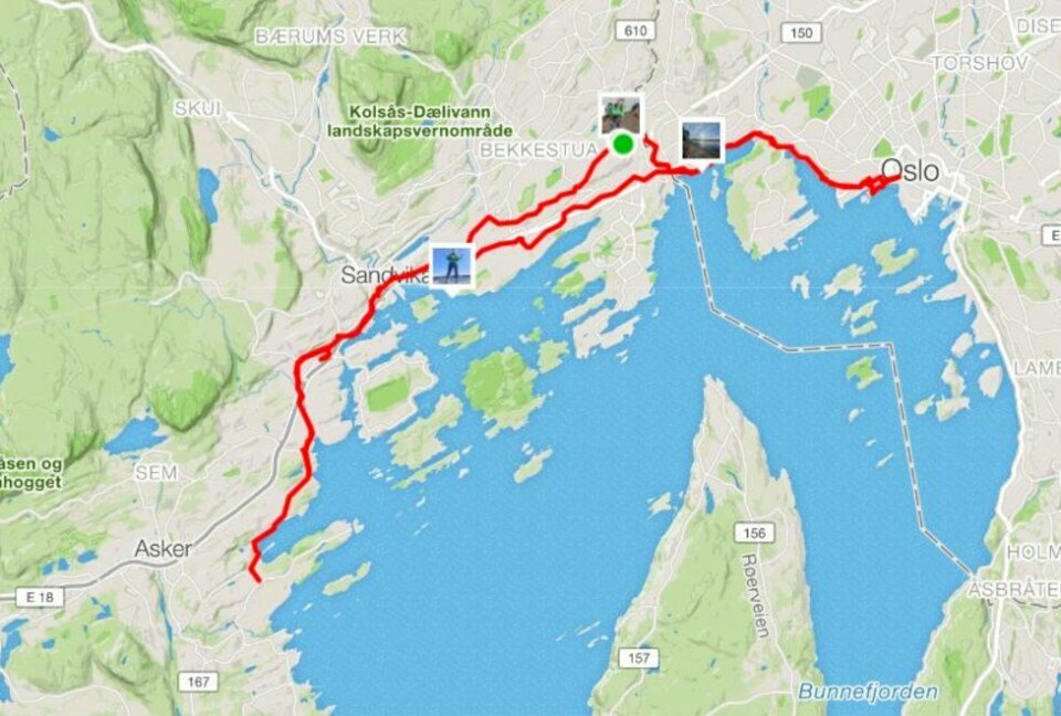Løping i koronaens tid: Sammen, men hver for oss Fra Tone Yvonne Killengreens løpetur sammen med mannen Eivind og Lise Lysfjord Pettersen (grønn overdel)