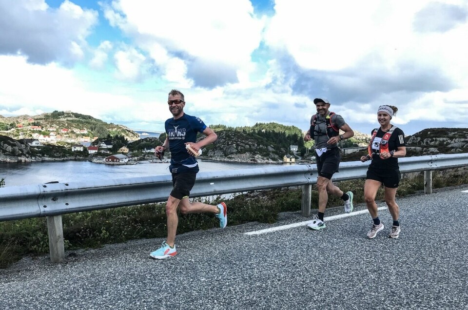 Fred Andersen, Arvid Haugen og Therese Falk var de klart raskeste løperne første dag av Bømlo Ultrafestival. (Arrangørfoto) Fred Andersen, Arvid Haugen og Therese Falk var de klart raskeste løperne første dag av Bømlo Ultrafestival. (Arrangørfoto)
