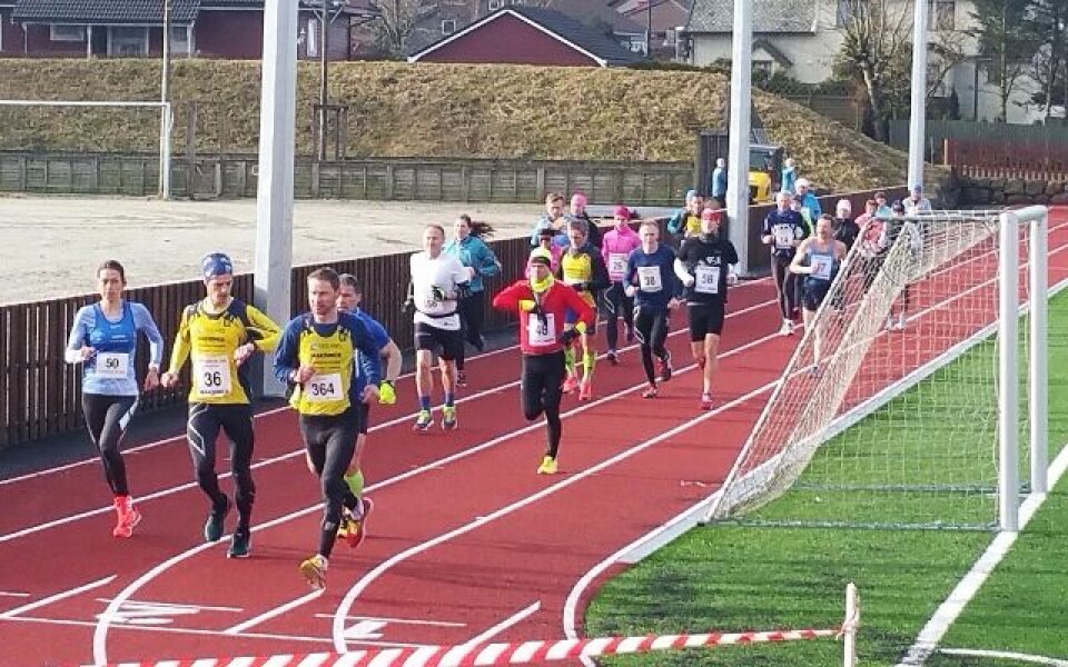 Startfeltet på maraton. (Foto: arrangøren) Startfeltet på maraton. (Foto: arrangøren)