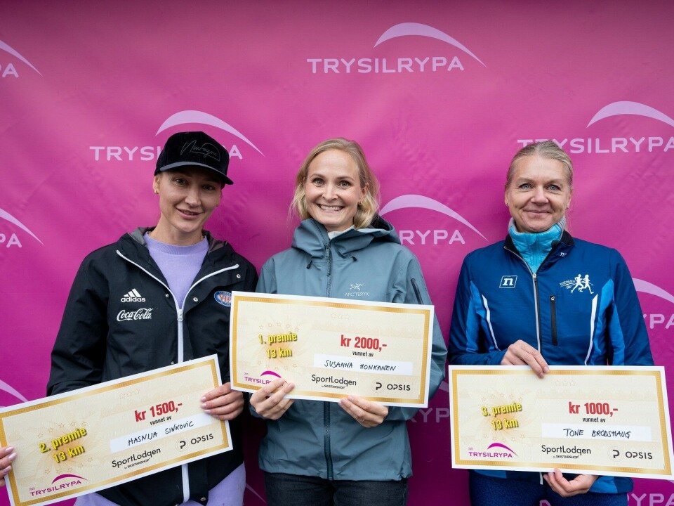 Løyperekord i Trysilrypa da over 2000 damer løp og gikk i fjellet Tre beste 13 km.jpg