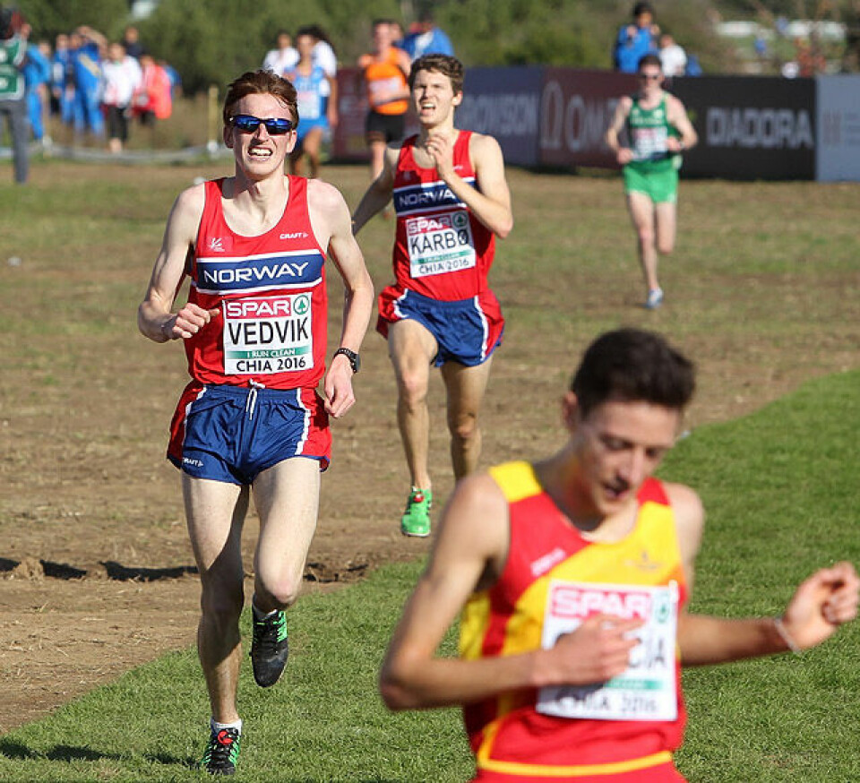 EM 2016: Marius Vedvik mot mål på Sardinia i fjor med Tom Erling Kårbø ikke langt etter. (Foto: Kjell Vigestad) EM 2016: Marius Vedvik mot mål på Sardinia i fjor med Tom Erling Kårbø ikke langt etter. (Foto: Kjell Vigestad)
