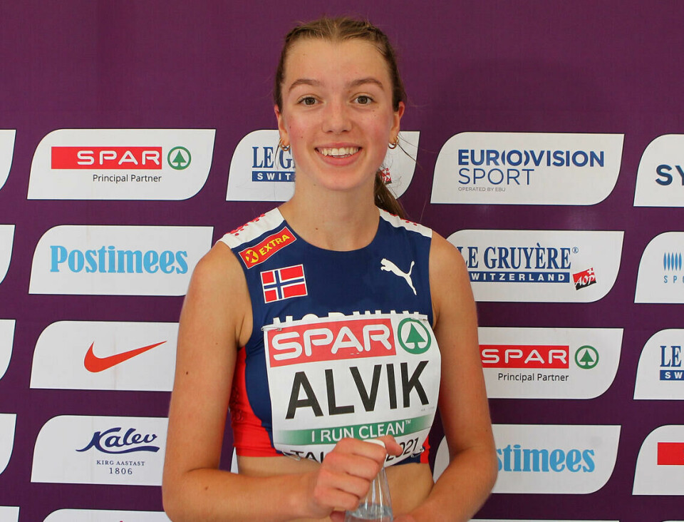 Tobias Grønstad viste storform på 800 m under Tyrvinglekene Sigrid Alvik etter dagens finaleløp på 3000 meter hinder. (Foto: Kjell Vigestad)
