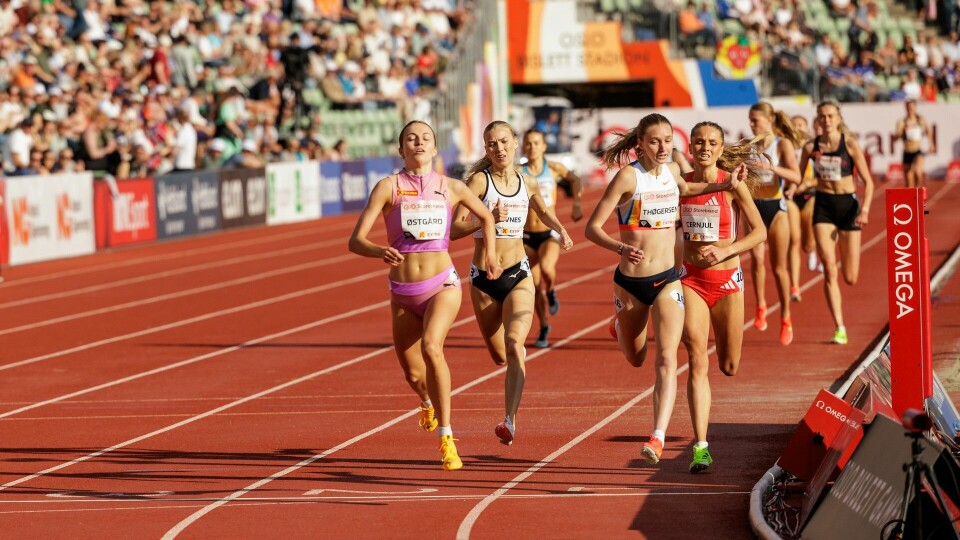 Ingeborg Østgård var igjen den mest spurtsterke på oppløpet, som her under Bislett Games 12. juni. (Foto: Sylvain Cavatz) Ingeborg Østgård var igjen den mest spurtsterke på oppløpet, som her under Bislett Games. (Foto: Sylvain Cavatz)