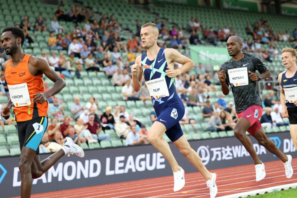 Både Zerei Kbrom og Filip Ingebrigtsen satte pers med veldig god margin på 3000 meteren på Bislett. (Foto: Samuel Hafsahl) Både Zerei Kbrom og Filip Ingebrigtsen satte pers med veldig god margin på 3000 meteren på Bislett. (Foto: Samuel Hafsahl)