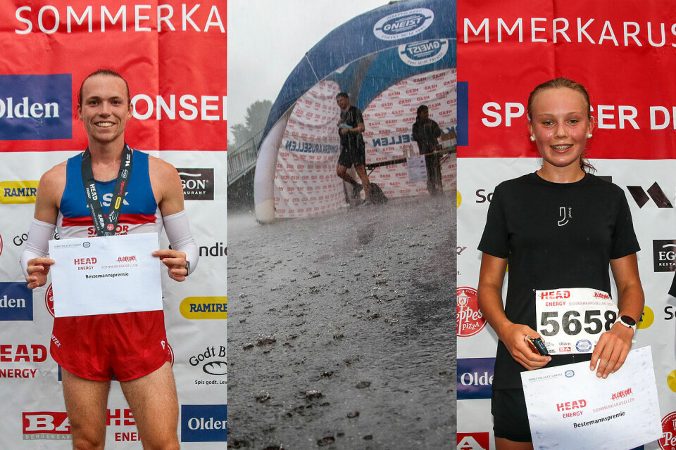 Marius Sørli var tilbake og vant i Sommerkarusellen. Og etter ham kom syndfloden, i hvert fall styrtregnet. Mathea Galleberg vant 5 km. (Alle foto: Arne Dag Myking) Marius Sørli var tilbake og vant i Sommerkarusellen. Og etter ham kom syndfloden, i hvert fall styrtregnet. Mathea Galleberg vant 5 km. (Alle foto: Arne Dag Myking)