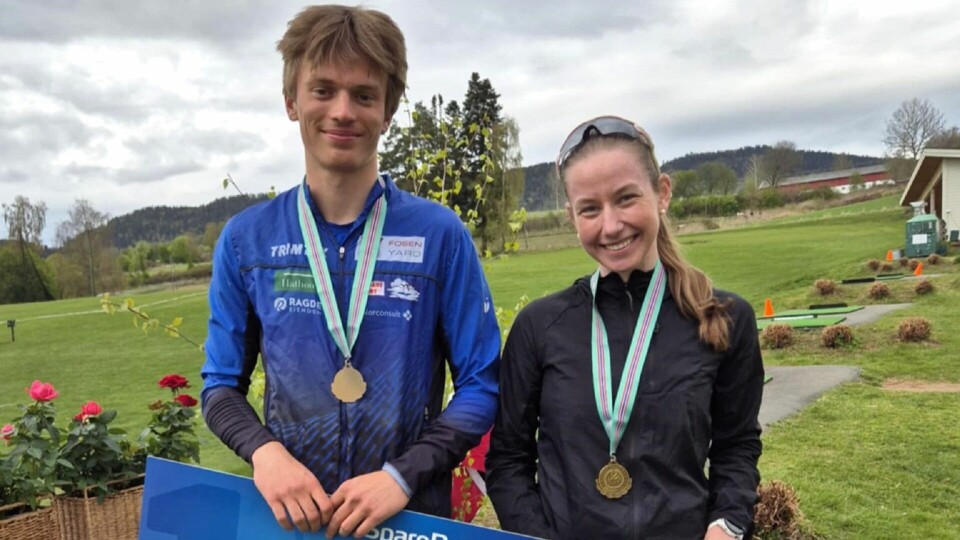 Ole Tafjord Suhrke og Liv Tone Heramb fikk både KM-gull og vinnerbonus i KM i terrengløp. (Foto: arrangør) Ole Tafjord Suhrke og Liv Tone Heramb fikk både KM-gull og vinnerbonus i KM i terrengløp. (Foto: arrangør)