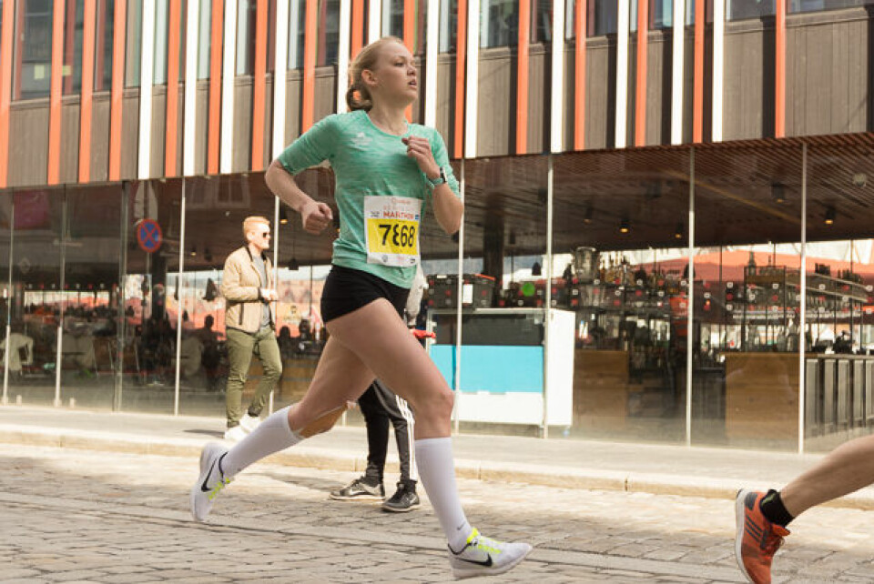 Ine Bakken i Bergen City Marathon i 2017. Foto: Martin Huddart Ine Bakken i Bergen City Marathon i 2017. Foto: Martin Huddart