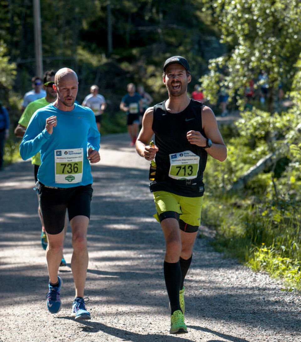 Sletten og Baartvedt vant HOT Nordmarka Skogsmaraton Halvmaraton_David_Reiss_Andersen_Torstein_Greni_OMSM_07.jpg