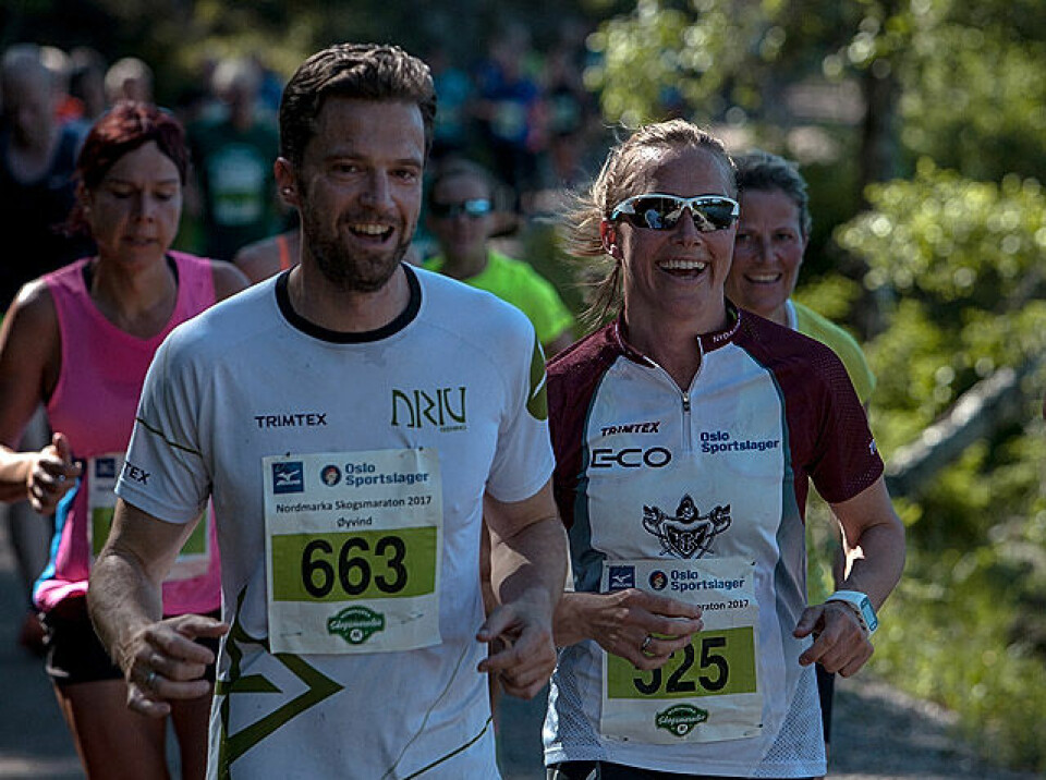 Sletten og Baartvedt vant HOT Nordmarka Skogsmaraton Halvmaraton_OEyvind_Svare_og_Helle_Svare_Lorentzen_OMSM_15.jpg