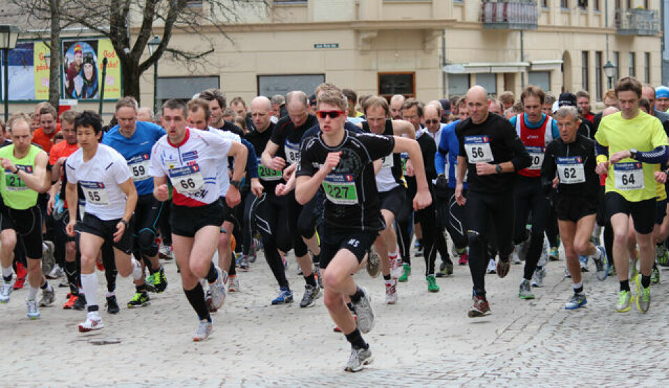 Halden Bruløp blir til Halden Byløp Startgruppe 10 km Halden Bruløp.jpg