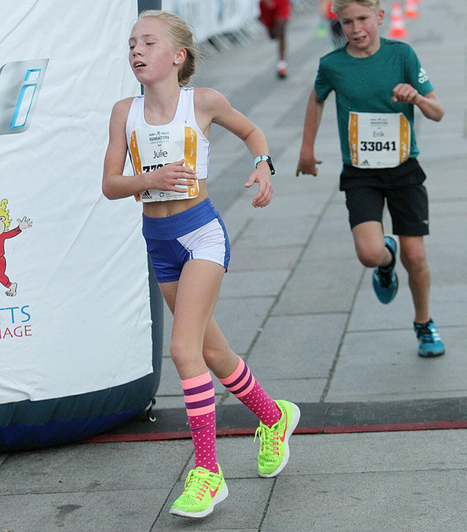 Løperfesten Oslo Maraton startet med 3 km fredag kveld Julie_Sand-Hanssen_10-11aar_A20G4936.jpg