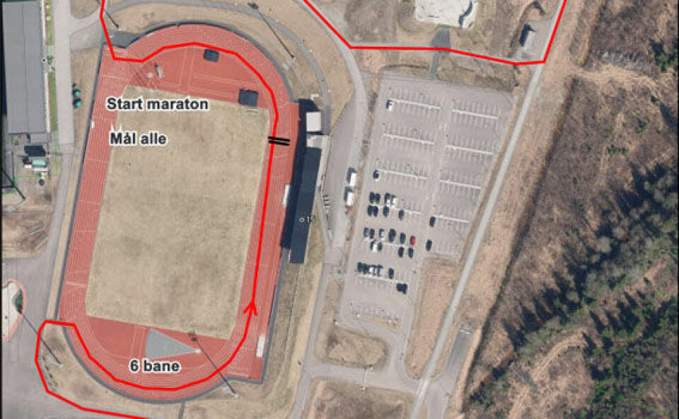 Start og mål i årets Jessheim Vintermaraton Start og mål i årets Jessheim Vintermaraton