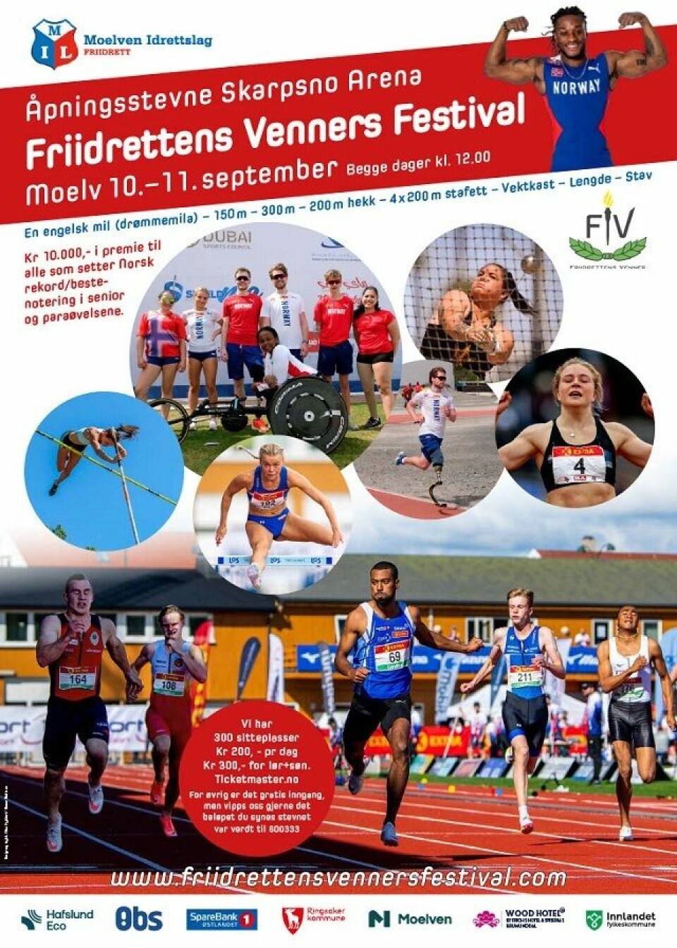 Drømmemila når Skarpsno Arena åpnes i Moelv lørdag Friidrettens Venners Festival-plakat.jpg