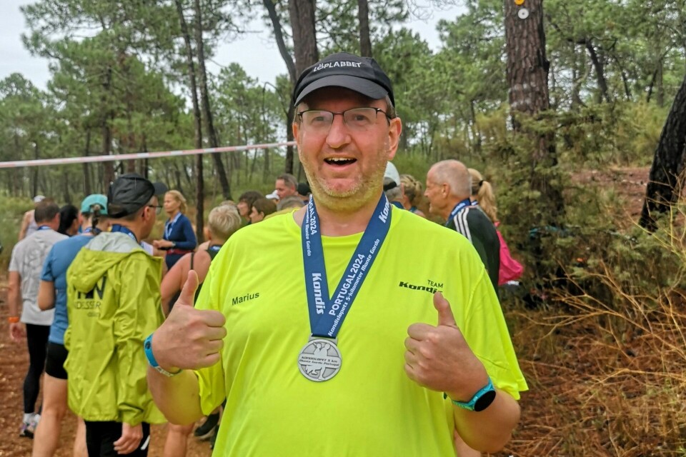 Marius Ødegård med medaljen etter Kondisløpet som avsluttet en ukes treningscamp i Portugal. (Foto: Rolf Bakken) Marius Ødegård med medaljen etter Kondisløpet som avsluttet en ukes treningscamp i Portugal. (Foto: Rolf Bakken)