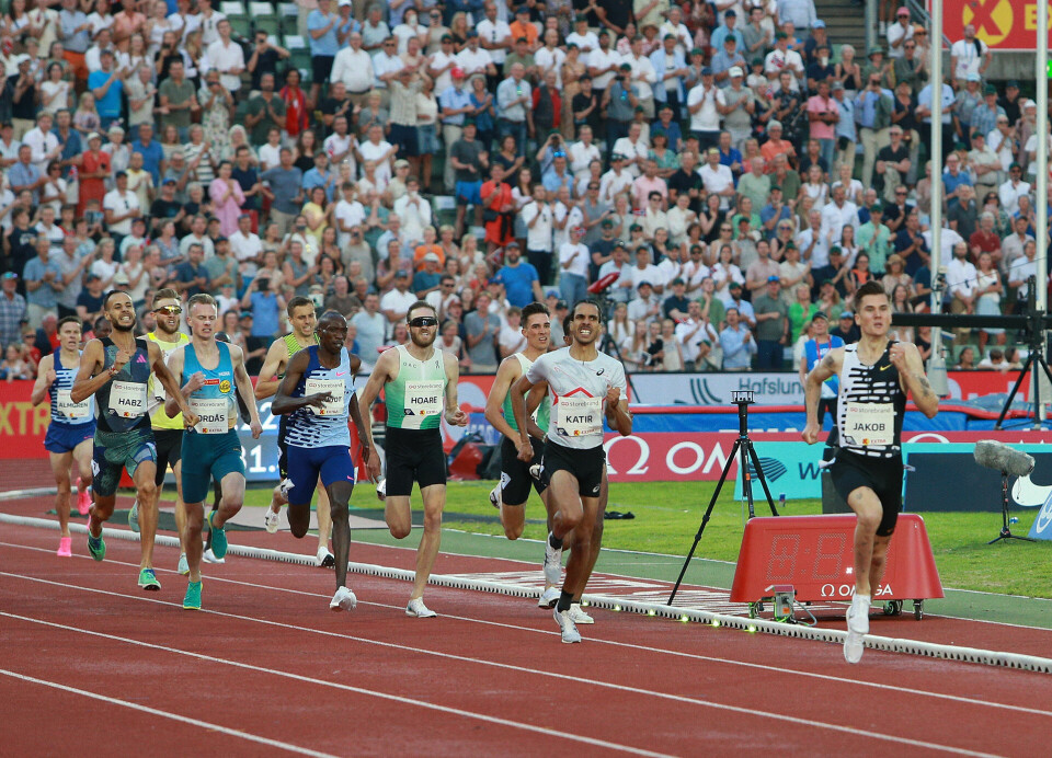Fantastisk løp av Jakob Ingebrigtsen på 1500 meter under Bislett Games 1500m_menn_elite_opploepssida_Jakob_i_tet_Narve_er_kommet_opp_AZ3T7721.jpg